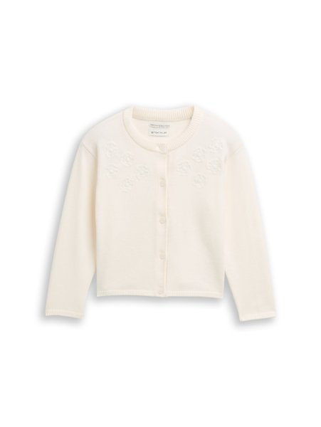 TOM TAILOR DENIM Strickjacke mit Blumen-Stickerei 10830050