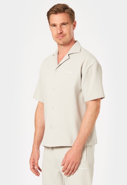 PEGADOR TROY PLISSEE SUMMER SHIRT PEARL GREY 10785075