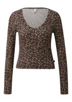 Vorschau: QS Geripptes T-Shirt aus Viskosemix mit All-over-Print 10817230