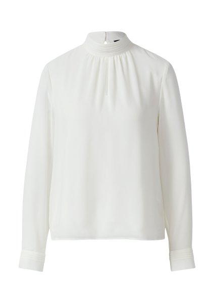 S.OLIVER BLACK LABEL Chiffon-Bluse mit Futter und gerafftem Kragen 10814662