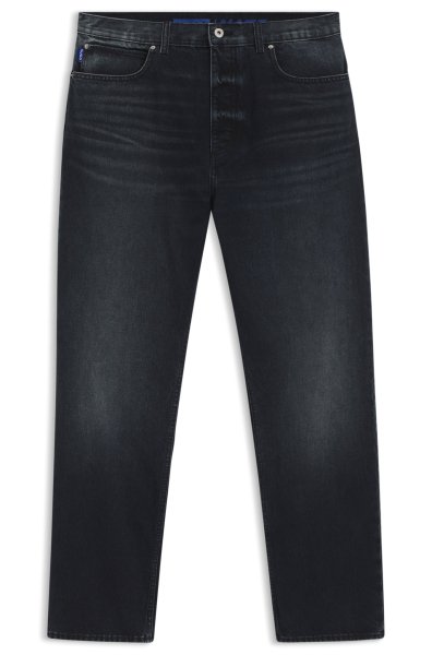 HUGO BLUE Baggy-fit jeans in blue-black rigid denim 10797742