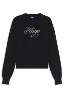 Vorschau: HUGO BLUE Relaxed-Fit Strickpullover mit Logo aus metallisierten Garnen 10805049