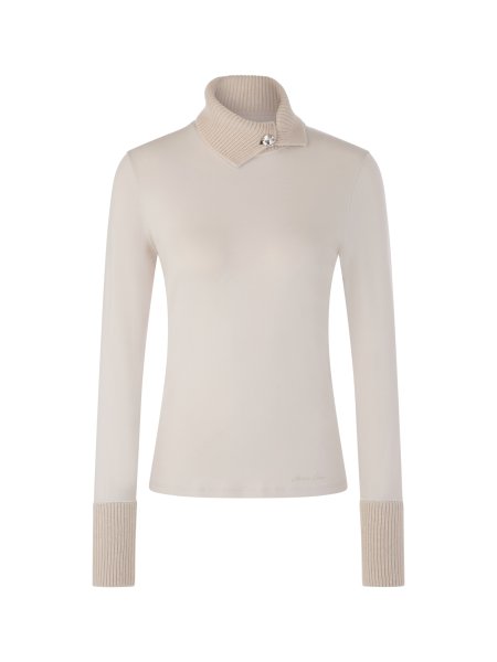 MARC CAIN Longsleeve mit gestricktem Kragen 10810988