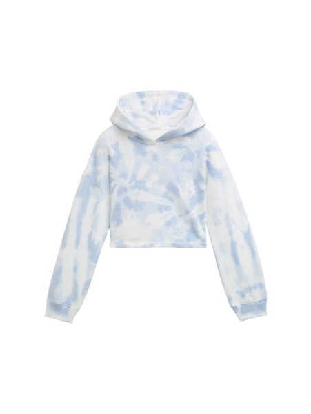 TOM TAILOR DENIM Cropped Hoodie Sweatshirt mit Batik-Muster 10810424