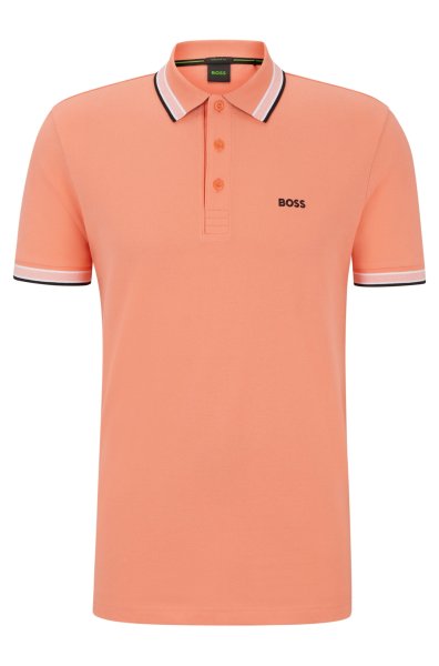 BOSS GREEN POLOSHIRT AUS BIO-BAUMWOLLE MIT KONTRASTFARBENEN LOGO-DETAILS 10645698