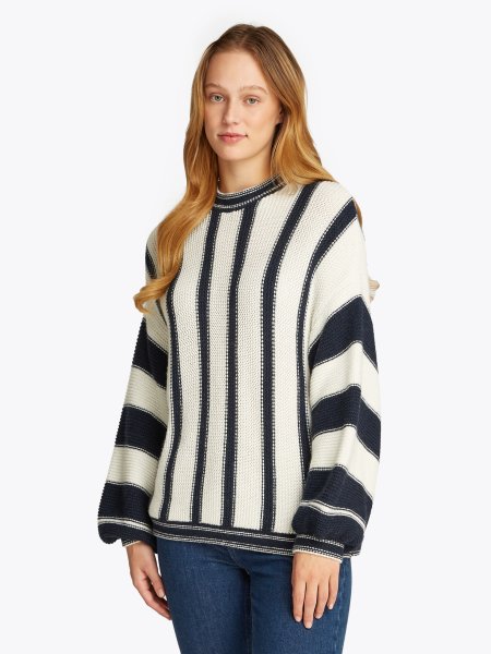 TOMMY HILFIGER Gestreifter Relaxed Fit Pullover mit Kaschmir 10767934