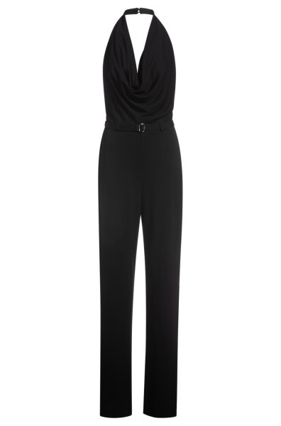 HUGO RED Jumpsuit aus Krepp-Jersey mit Logo-Schnallengürtel 10782327