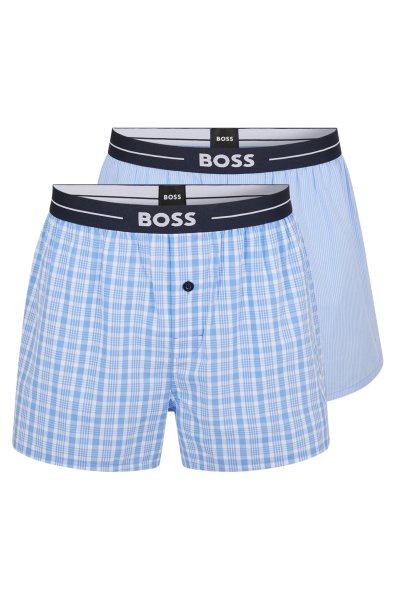 BOSS ZWEIER-PACK PYJAMA-SHORTS AUS BAUMWOLLE MIT LOGO AM BUND 10679610