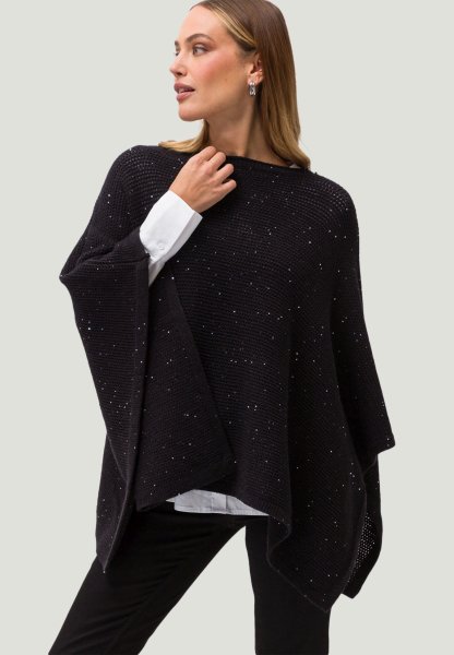 ZERO Poncho mit Glitzersteinchen 10797827