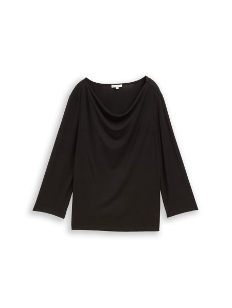 TOM TAILOR Langarmshirt mit Wasserfallkragen 10833111