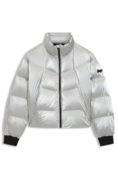 HUGO BLUE Hochglänzende Steppjacke mit Logo-Aufnäher aus Silikon 10805069