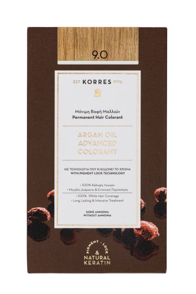 KORRES ARGAN OIL Hochentwickelte Haarcoloration Very Light Blonde / Hell-Hellblond 9.0