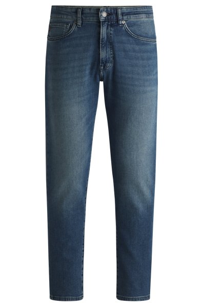 BOSS ORANGE Blaue Tapered-Fit Jeans aus komfortablem Stretch-Denim 10769037