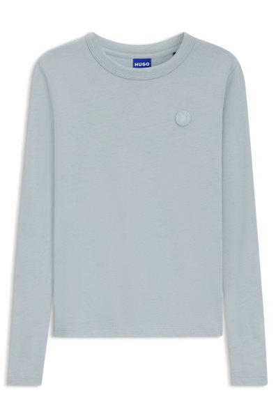 HUGO BLUE Top aus Baumwoll-Jersey mit Happy HUGO Logo-Aufnäher 10797955