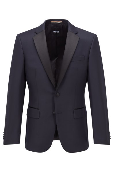 BOSS SLIM-FIT SMOKING-JACKETT AUS SCHURWOLL-SERGE 10669021