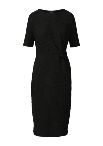 S.OLIVER BLACK LABEL Strukturiertes Slim-Fit-Kleid mit Knotendetail 10801742