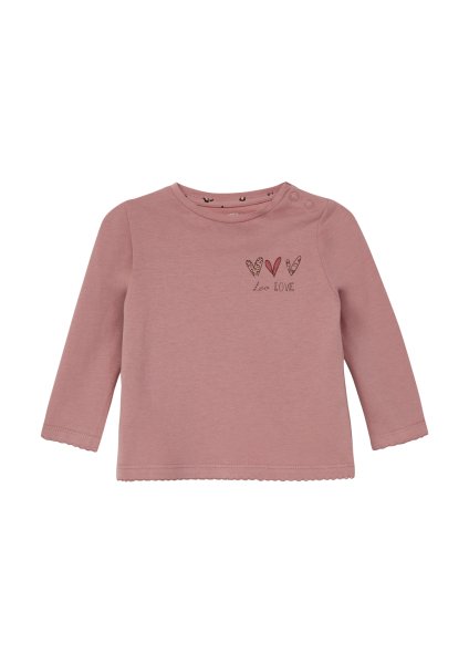 S.OLIVER Baumwoll-Shirt mit Ziernaht und Print-Detail 10811248