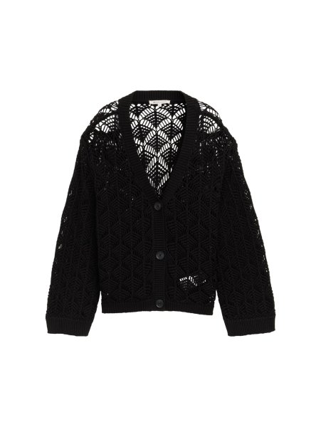 TOM TAILOR DENIM Relaxed Fit Cardigan mit Lochmuster 10813587