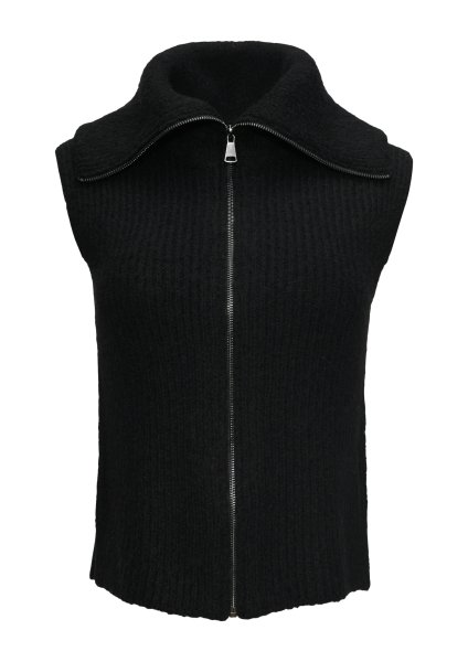 S.OLIVER BLACK LABEL Ärmelloser Strick-Cardigan mit kuschligem Kragen 10764717