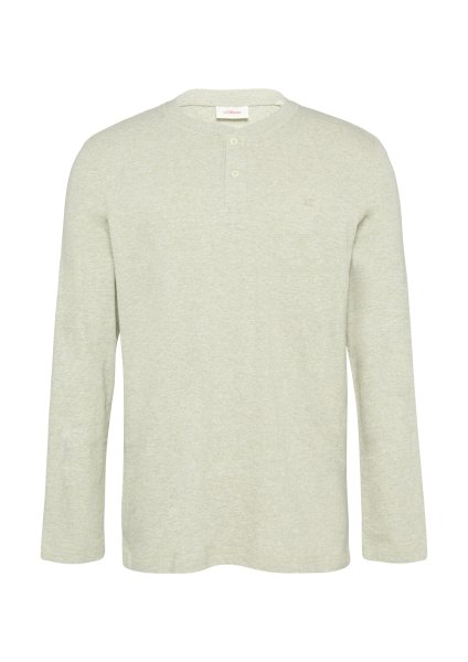 S.OLIVER Meliertes Longsleeve mit Henley-Ausschnitt 10764983