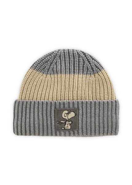 CODELLO Peanuts Strickmütze aus weicher Wollmischung mit Snoopy-Patch 10810655