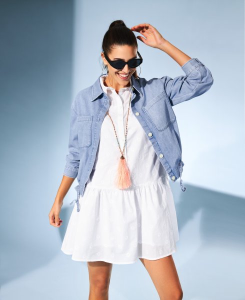TOM TAILOR DENIM Gemustertes Shirtkleid 10810450