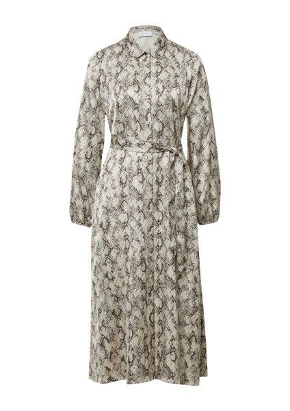COMMA Hemdblusenkleid mit Animal-Print in Midilänge aus Satin 10814808