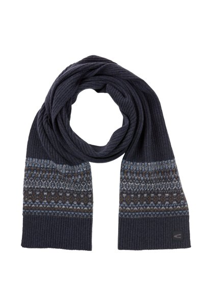 CAMEL ACTIVE Strickschal aus reiner Wolle mit Fransen 10814166