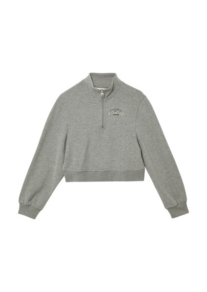 S.OLIVER Cropped-Sweatshirt mit Stehkragen und Reißverschluss 10814517