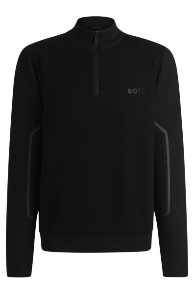 BOSS GREEN Pullover mit Reißverschluss und Logo-Detail 10756055