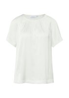 Vorschau: Comma Satinierte Kurzarmbluse mit Raffung am Ausschnitt 10829080