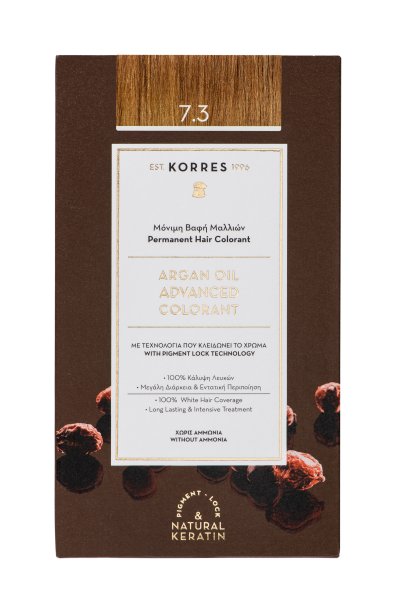 KORRES ARGAN OIL Hochentwickelte Haarcoloration Golden / Honey Blonde / Honigblond Gold 7.3