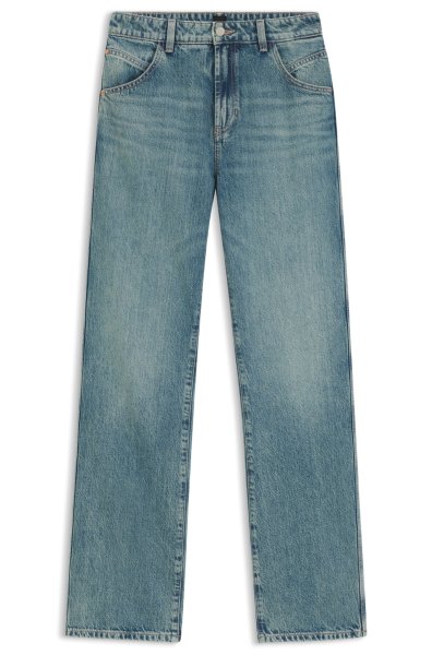 BOSS ORANGE Jeans aus festem Denim mit smaragdgrünem Finish und geradem Beinverlauf 10805497