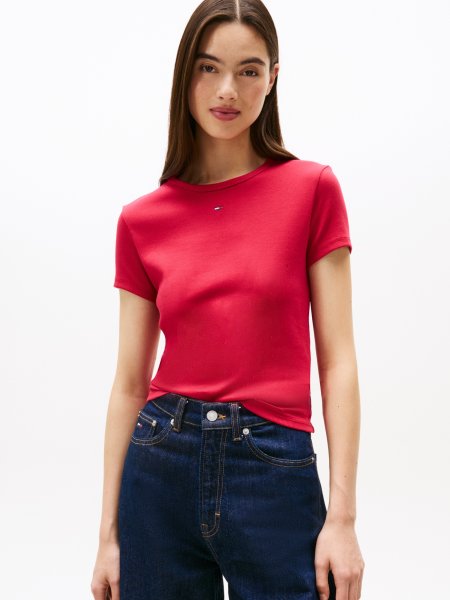 TOMMY JEANS Essential Slim Fit Rippstrick T-Shirt 10735028