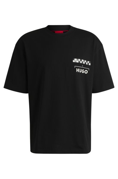 HUGO RED T-Shirt aus Baumwoll-Jersey mit Prints im Rennsport-Stil 10768609